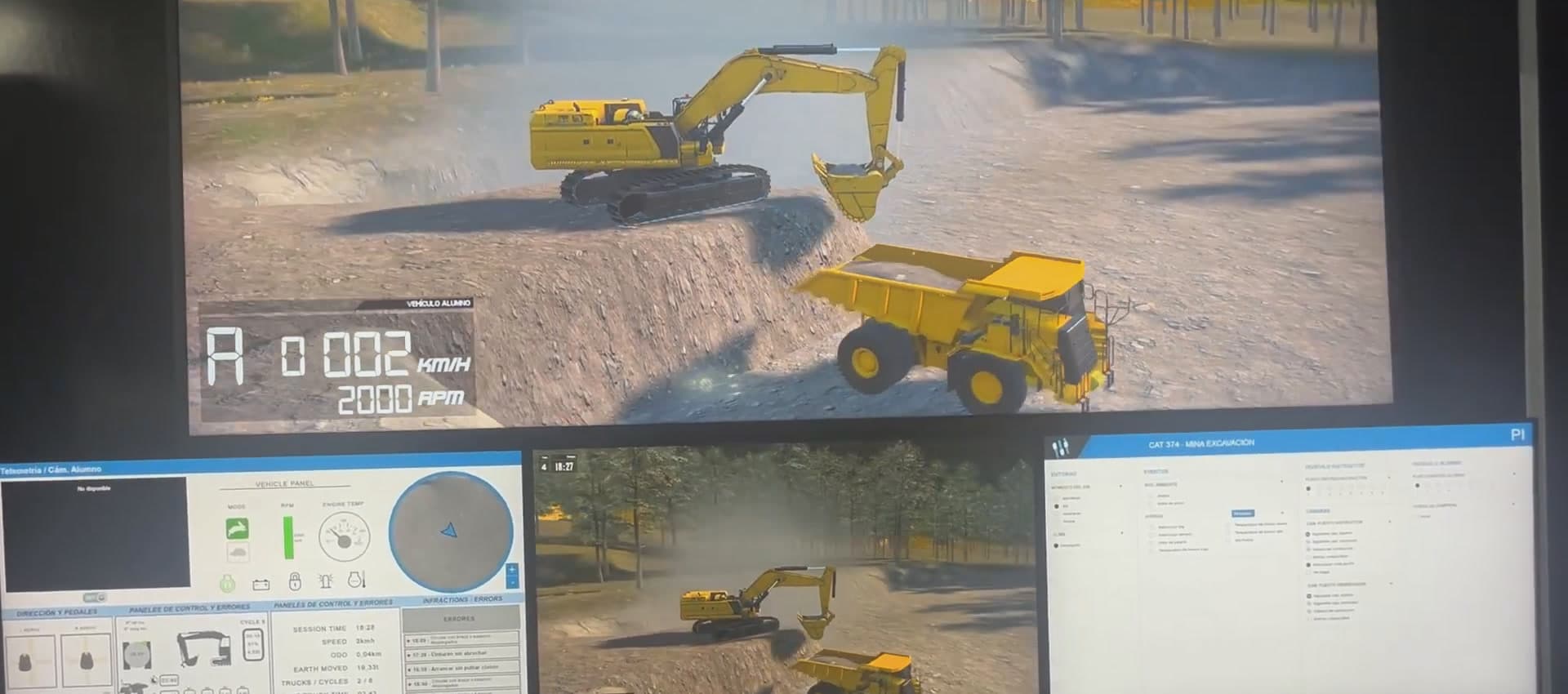 Instructor station of the mobile mining simulator classroom