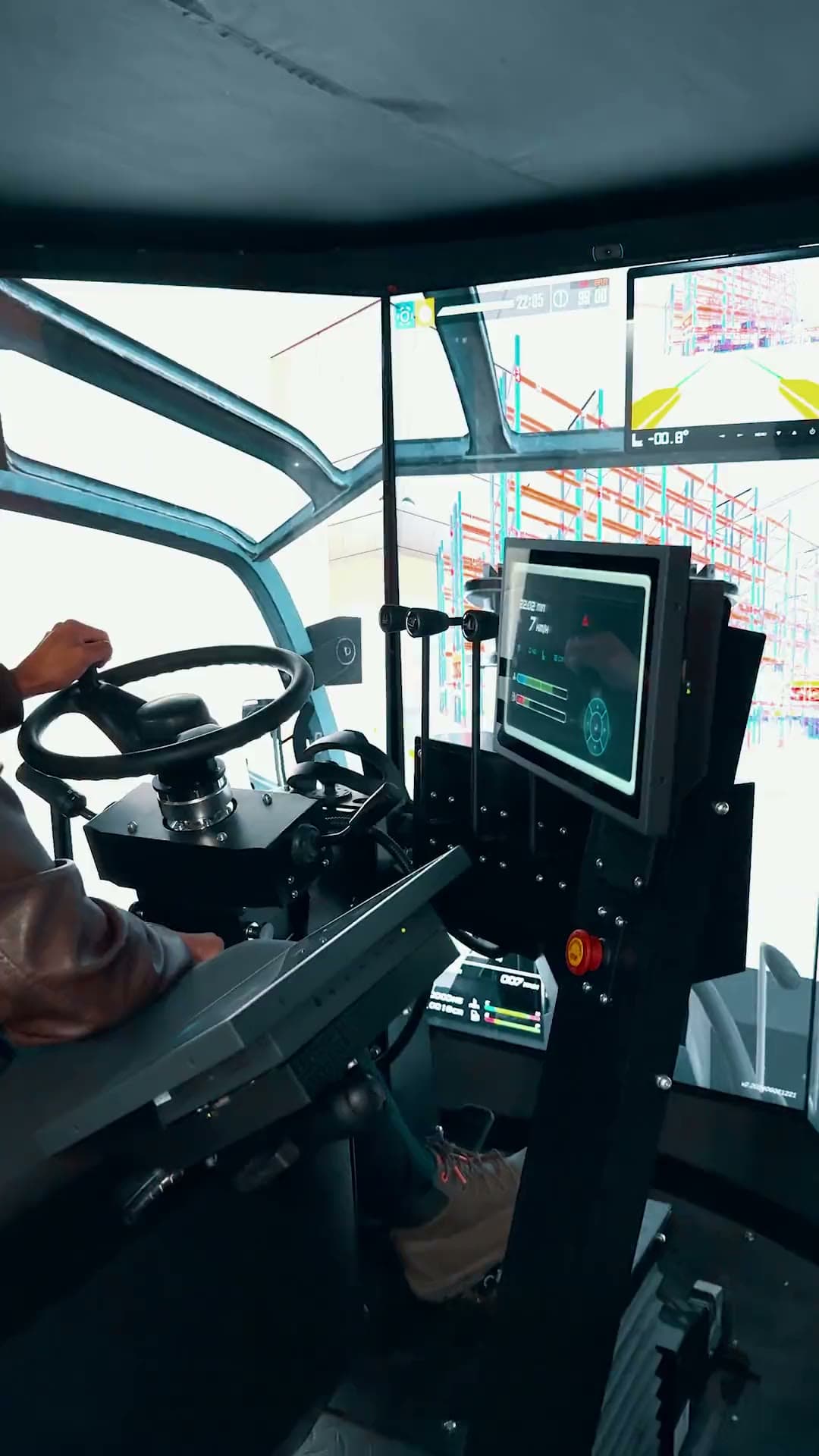 APEX forklift simulator with real controls and immersive wraparound projection
