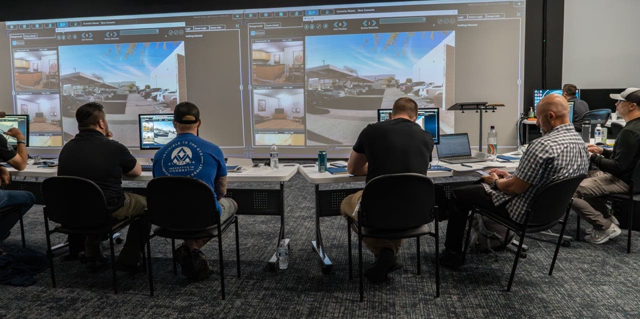 Instructor station of the firearms training simulator with live scenario control
