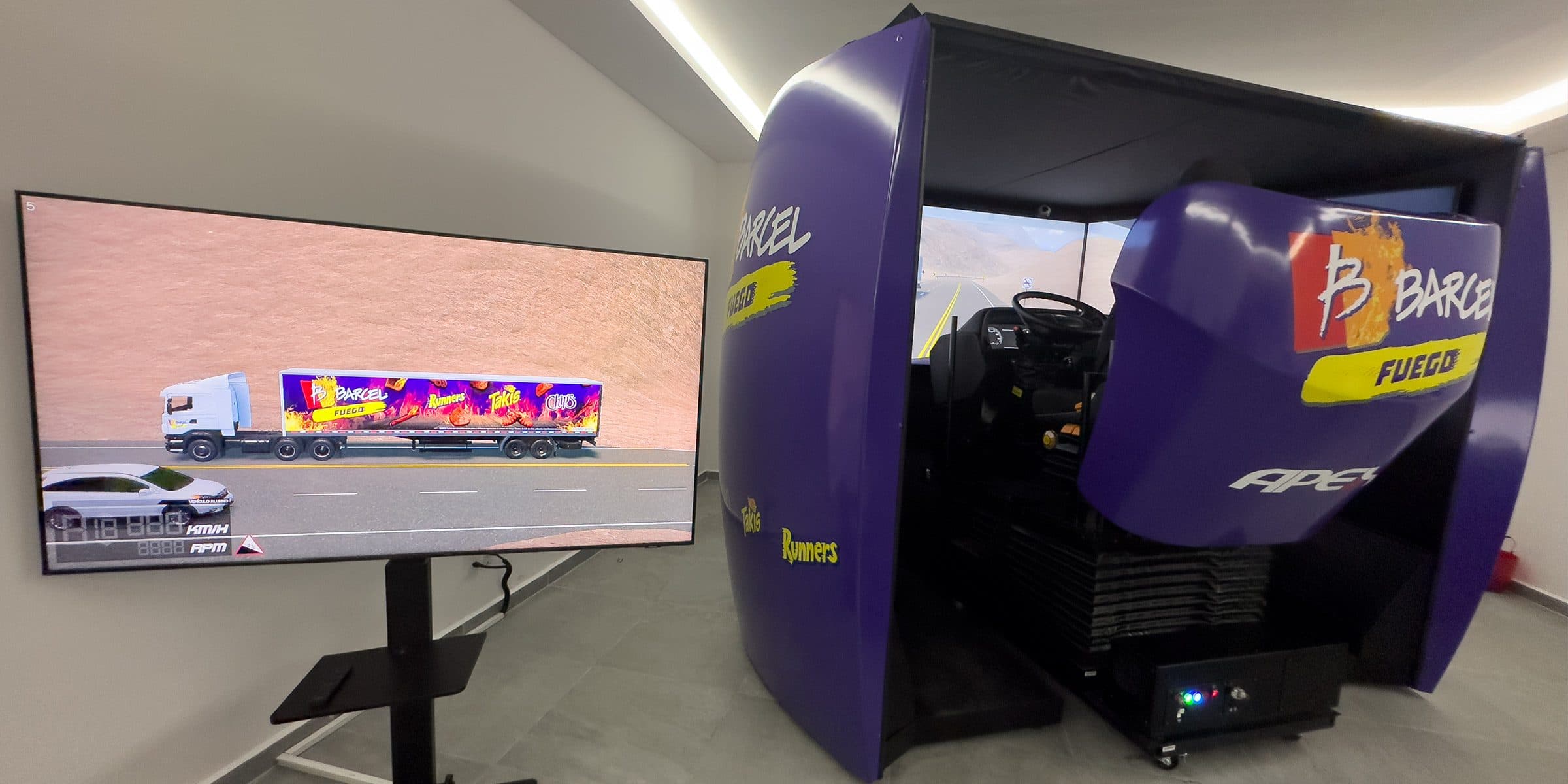 Software del simulador APEX configurado con distintos tipos de autobús