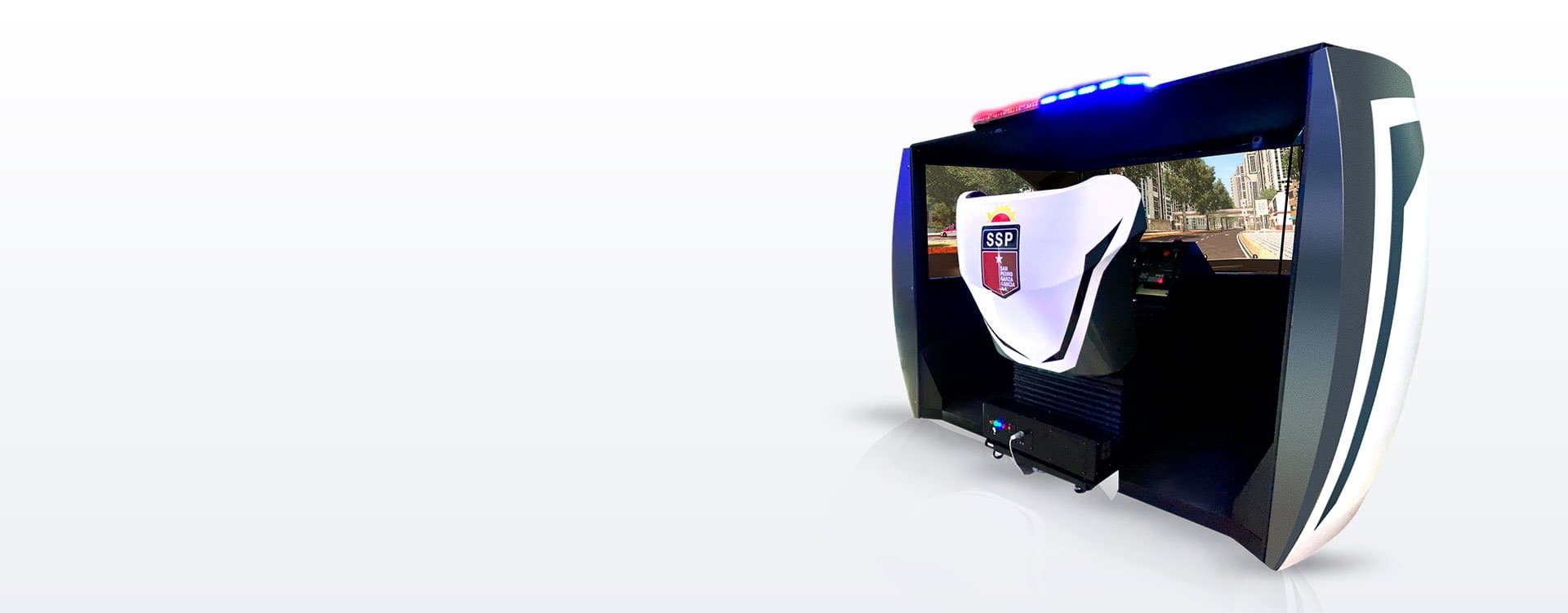 Simulador de patrulla APEX con cabina y sistema de proyección envolvente
